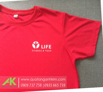 Áo thun đồng phục cổ tròn in logo Life Fitness & Yoga