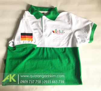 Áo thun đồng phục cổ trụ in logo Lotus