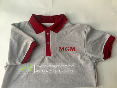 Áo thun đồng phục cổ trụ in logo MGM