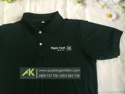 Áo thun đồng phục cổ trụ in Migola Travel