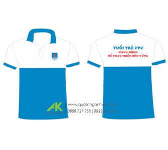 Áo thun đồng phục cổ trụ in logo PPC