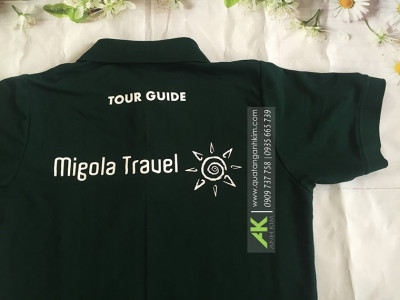 Áo thun đồng phục cổ trụ in Migola Travel