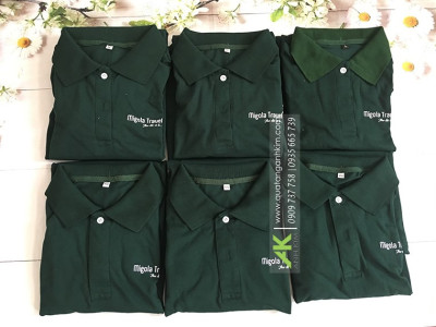 Áo thun đồng phục cổ trụ in Migola Travel